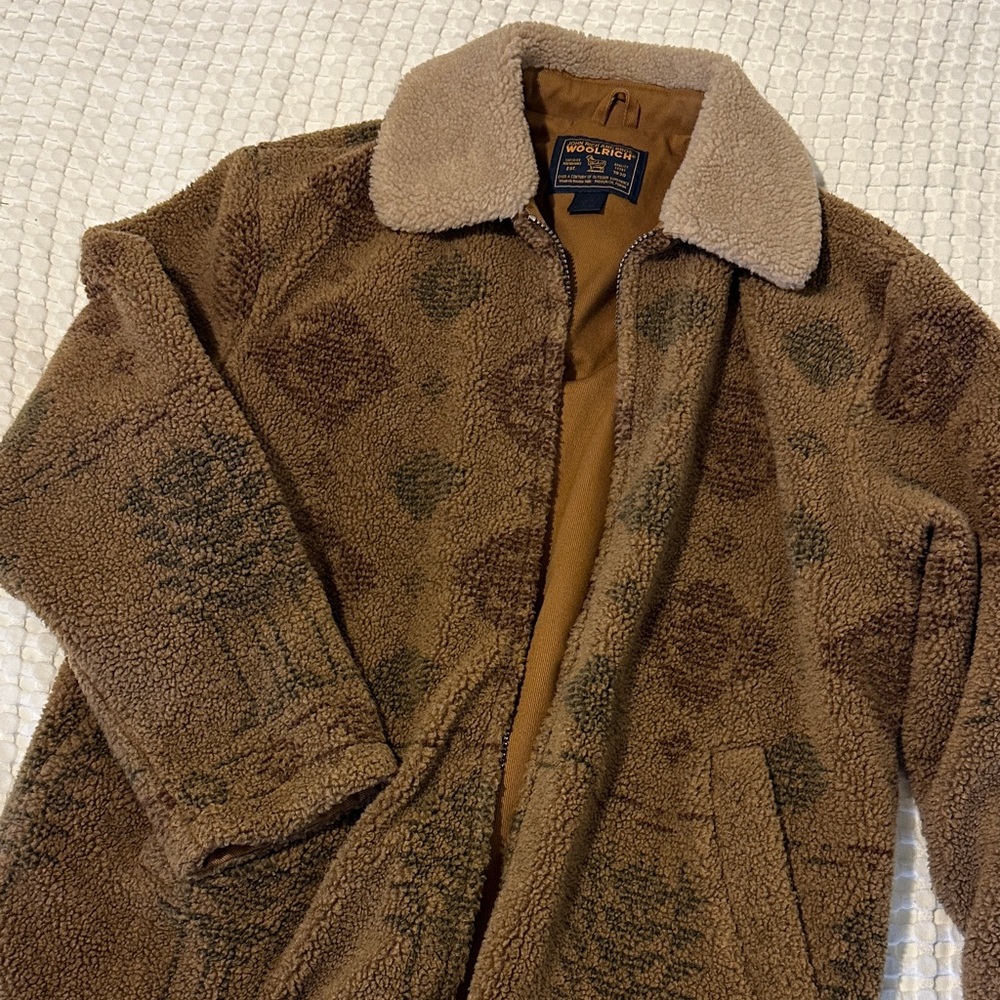 Woolrich Vintage Southwest Brown Patterned Sherpa Jacket